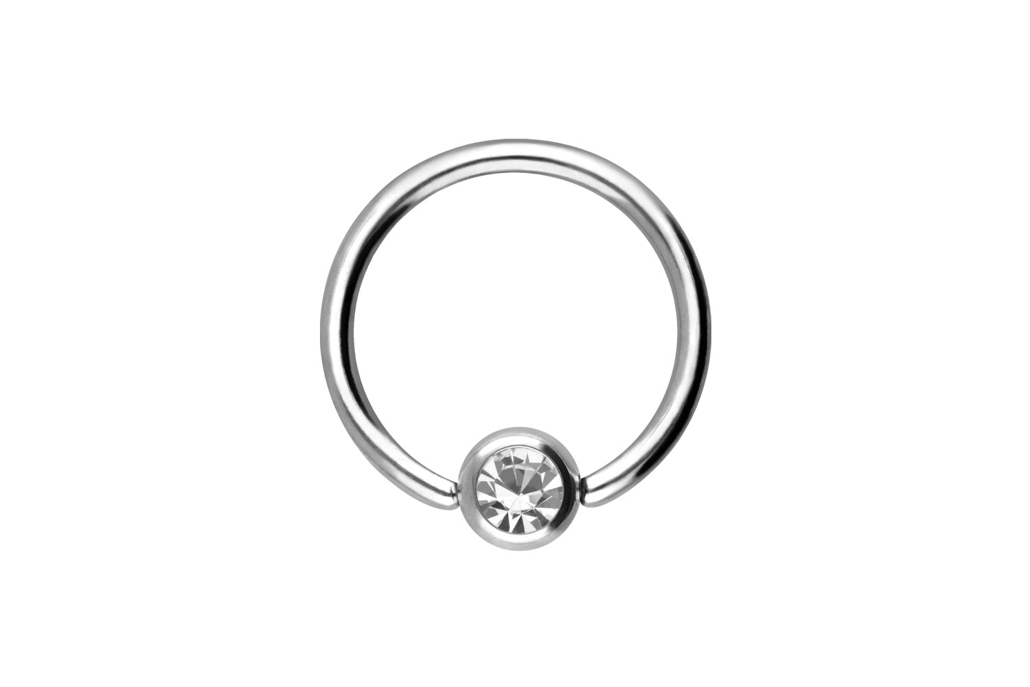 Chirurgenstahl Klemmkugelring Piercing KRISTALL